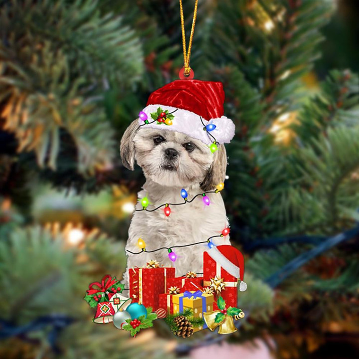 CREAM Shih Tzu-Dog Be Christmas Tree Hanging Ornament