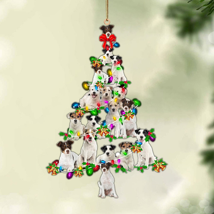 Parson Russell Terrier-Christmas Tree Lights-Two Sided Ornament