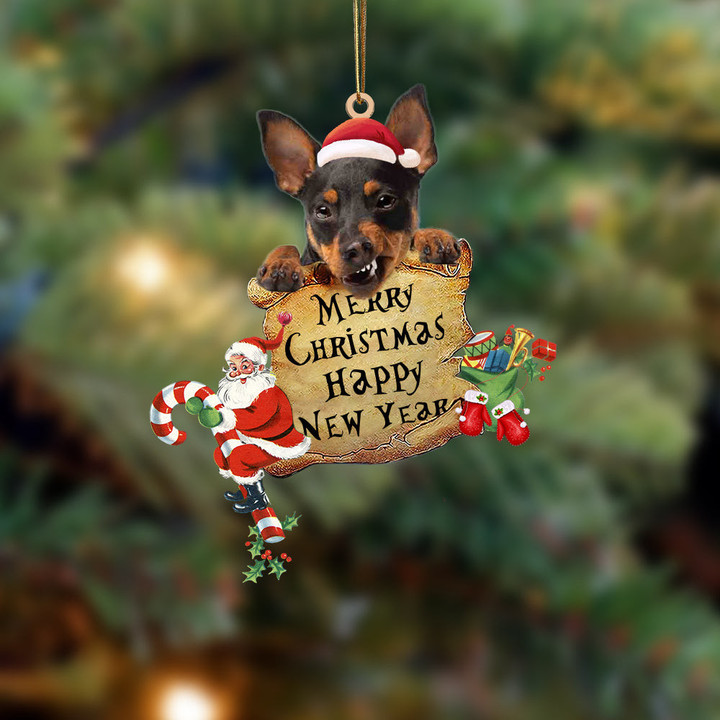 Miniature Pinscher-Christams & New Year Two Sided Ornament