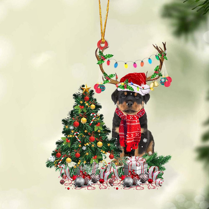 Rottweiler 2-Christmas Tree Gift Hanging Ornament