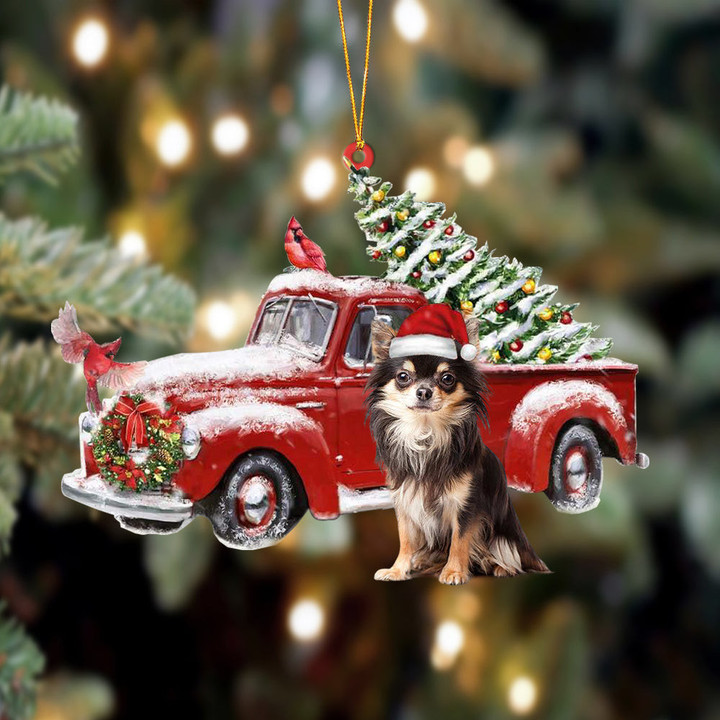Chihuahua 4-Cardinal & Truck Two Sided Ornament
