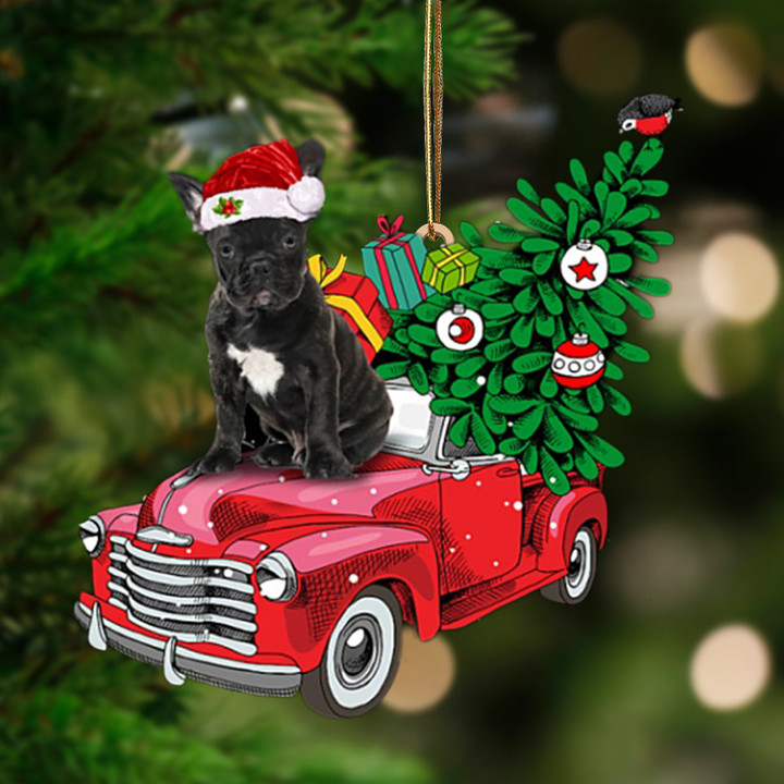 French Bulldog 1-Pine Truck Hanging Ornament