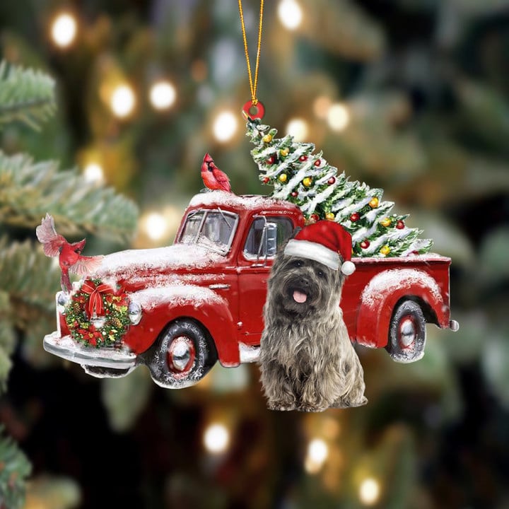 Cairn Terrier-Cardinal & Truck Two Sided Ornament