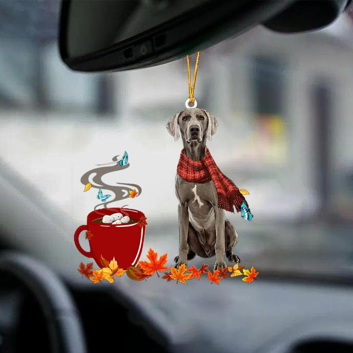 Weimaraner 1-Fall Chocolate-Two Sided Ornament