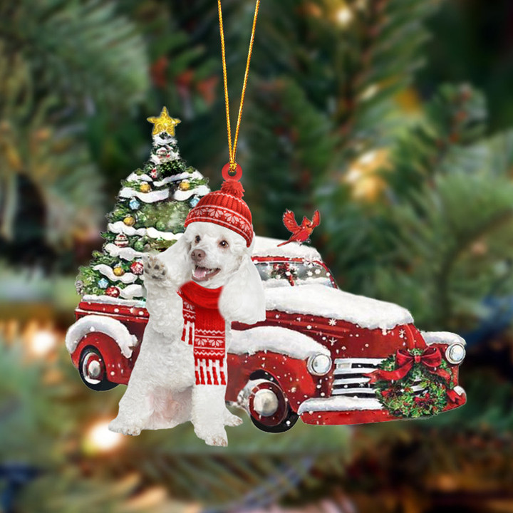Poodle 3-Christmas Car Two Sided Ornament