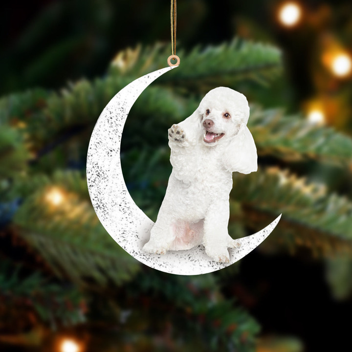 Poodle 1-Sit On The Moon-Two Sided Ornament