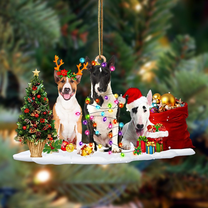 Bull Terrier-Christmas Dog Friends Hanging Ornament