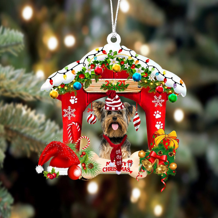 Yorkshire Terrier-Christmas House Two Sided Ornament