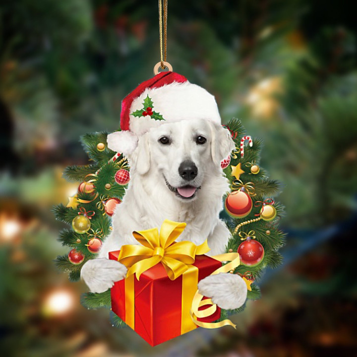 Kuvasz-Dogs give gifts Hanging Ornament