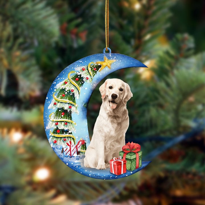 Labrador 3 Sit On The Blue Moon-Two Sided Ornament