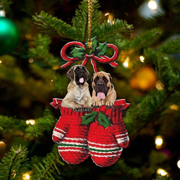 English Mastiff Inside Your Gloves Christmas Holiday-Two Sided Ornament