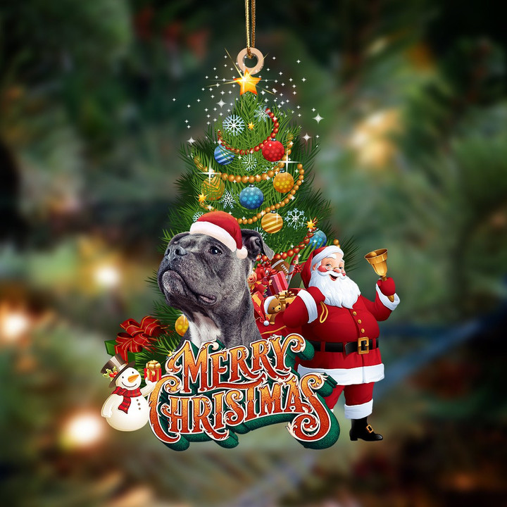 Staffordshire Bull Terrier1-Christmas Tree&Dog Hanging Ornament
