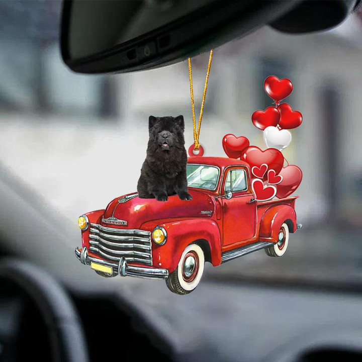Chow Chow-Red Sports car-Two Sided Ornament