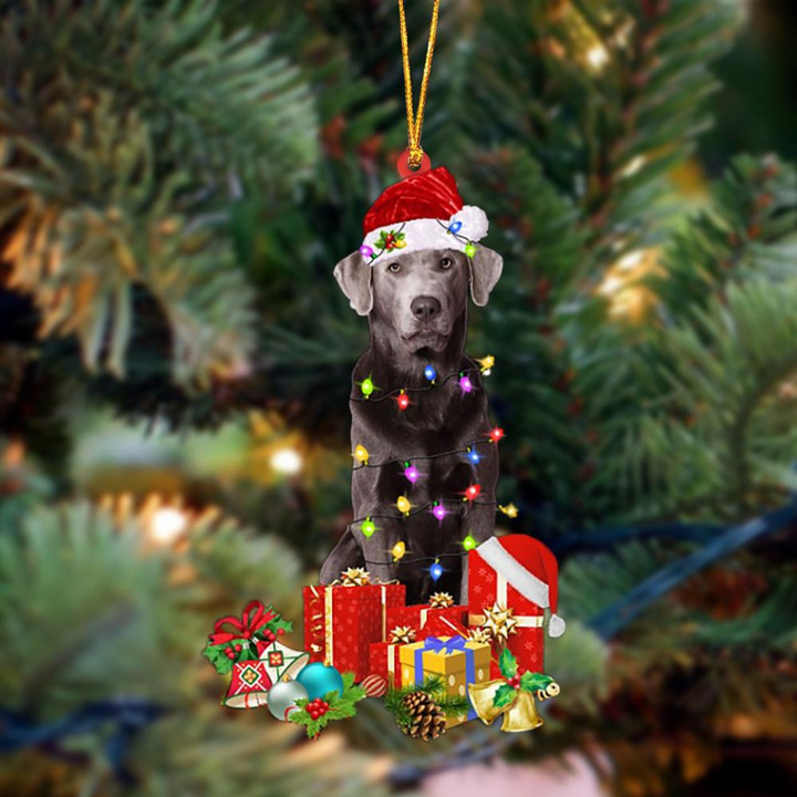 SILVER Labrador-Dog Be Christmas Tree Hanging Ornament