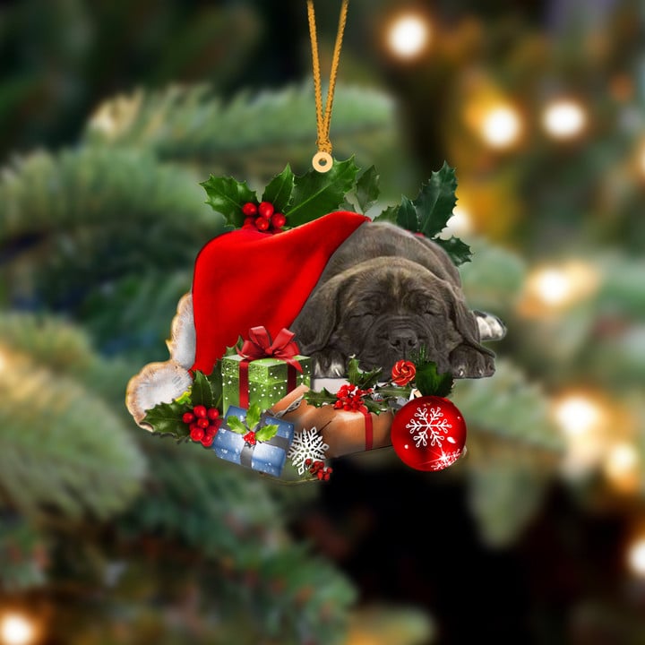 Cane Corso-Sleeping In Hat Two Sides Ornament