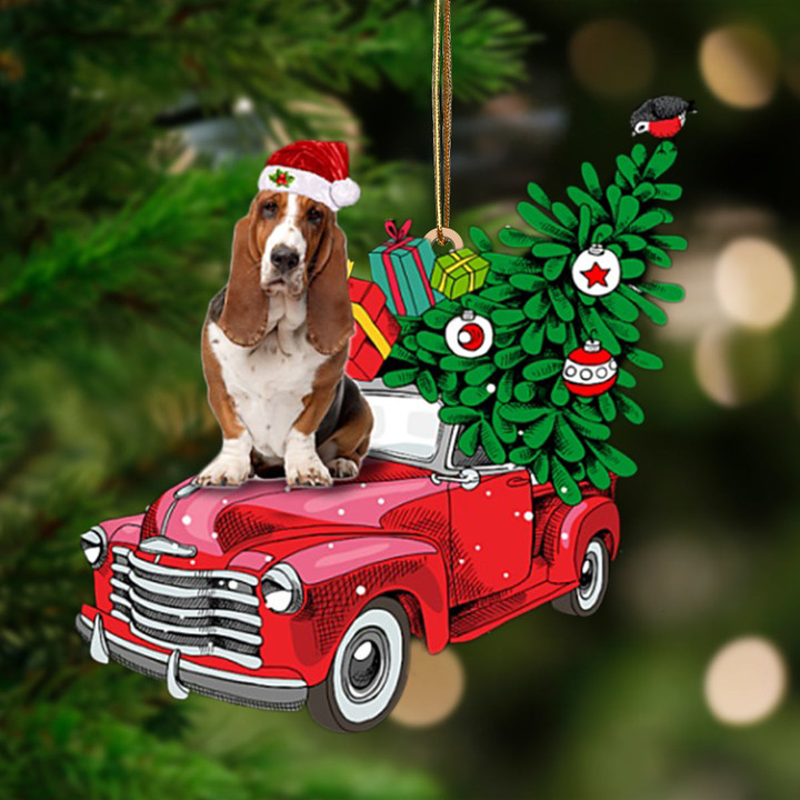 Basset Hound-Pine Truck Hanging Ornament