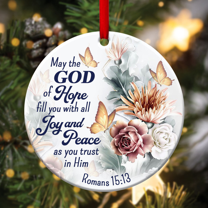 Have Faith In God - Beautiful Christian Ceramic Circle Ornament CC36