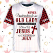 Personalized Custom Name Old Lady Was Born In July Tshirt Sweatshirt