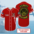 Custom Name US Red Veteran - Personalized Baseball Jersey