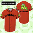 Custom Name Love Cute Frog Red - Personalized Baseball Jersey