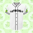 Custom Name Love Cute Frog White - Personalized Baseball Jersey