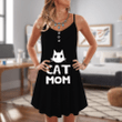 Cat Sleeveless Spaghetti Strap Summer Dress Printed 3D Best Mother's Day Gifts Ideas For Mom