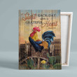 Start Each Day With A Grateful Heart Canvas, Vintage Canvas, Cock Canvas, Cactus Canvas,