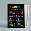 Rocking Classroom Rules Canvas, Wall Art Canvas, Music Canvas, Classroom Canvas