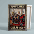 Some Men Are Just Born With Fire Truck Canvas, Fire Truck Canvas, Vintage Canvas, Wall Art Canvas