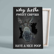 Why Hello Sweet Cheeks Canvas, Have A Nice Poop Canvas, Funny Donkey Canvas, Animal Canvas