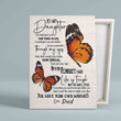 To My Daughter Canvas, Family Canvas, Butterfly Canvas, Wall Art Canvas, Gift Canvas