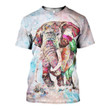 3D All Over Printed Elephant Painting Mandala Shirts and Shorts