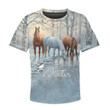 Kid 3D All Over Printed Winter Horse Shirts and Shorts