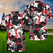 Red And White Camouflage Golf 3D AOP Polo Shirt