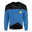 3D Star Trek The Next Generation Duty Uniform Blue Suit Custom Sweatshirt