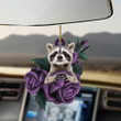 Raccoon Purple Rose Two Sided Ornament