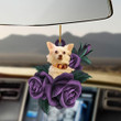 Chihuahua purple rose two sides ornament cus