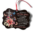 Lovely Floral Cross Aluminium Ornament - Because He Lives I Can Face Tomorrow
