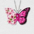 Breast Cancer Butterfly Christmas Ornament