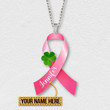 Personalized Breast Cancer Ribbon Christmas Ornament