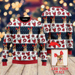 Custom Photo Dog Wears Christmas Red Bow Custom Christmas Sweaters 3D Printed Best Gift For Xmas UP1028