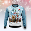 Yorkshire Terrier Peace Love Joy Ugly Christmas Sweater 3D Printed Best Gift For Xmas Adult | US4692
