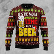 Time For Beer Ugly Christmas Sweater 3D Printed Best Gift For Xmas Adult | US4652