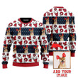Custom Photo Dog Wears Christmas Red Bow Custom Christmas Sweaters 3D Printed Best Gift For Xmas UP1028
