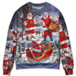 Christmas Funny Santa Claus Happy Xmas Is Coming Art Style Type- Sweater
