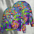 Hippie Mushroom Stay Trippy Little Hippie Colorful - Sweater - Ugly Christmas Sweaters