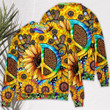 Hippie Sunflowers Peace Sign Style - Sweater - Ugly Christmas Sweaters