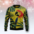 Parrot Tropical Leaf Ugly Christmas Sweater