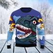 Dinosaur Face Ugly Christmas Sweater