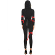 Umorden Halloween Costumes for Women Red Black Ninja Cosplay Sexy V Neck Jumpsuit Purim Game Role Play Party Fantasia Dress